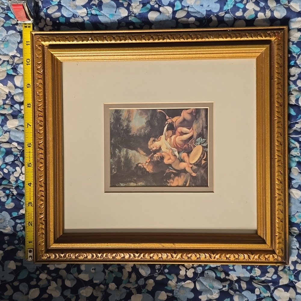 Framed picture of cherubs 11 1/2 X 12 1/2